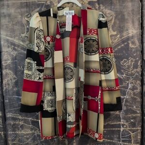 Vintage 80s Bold Print Peri Petites Blazer Jacket Size 8 100% Polyester